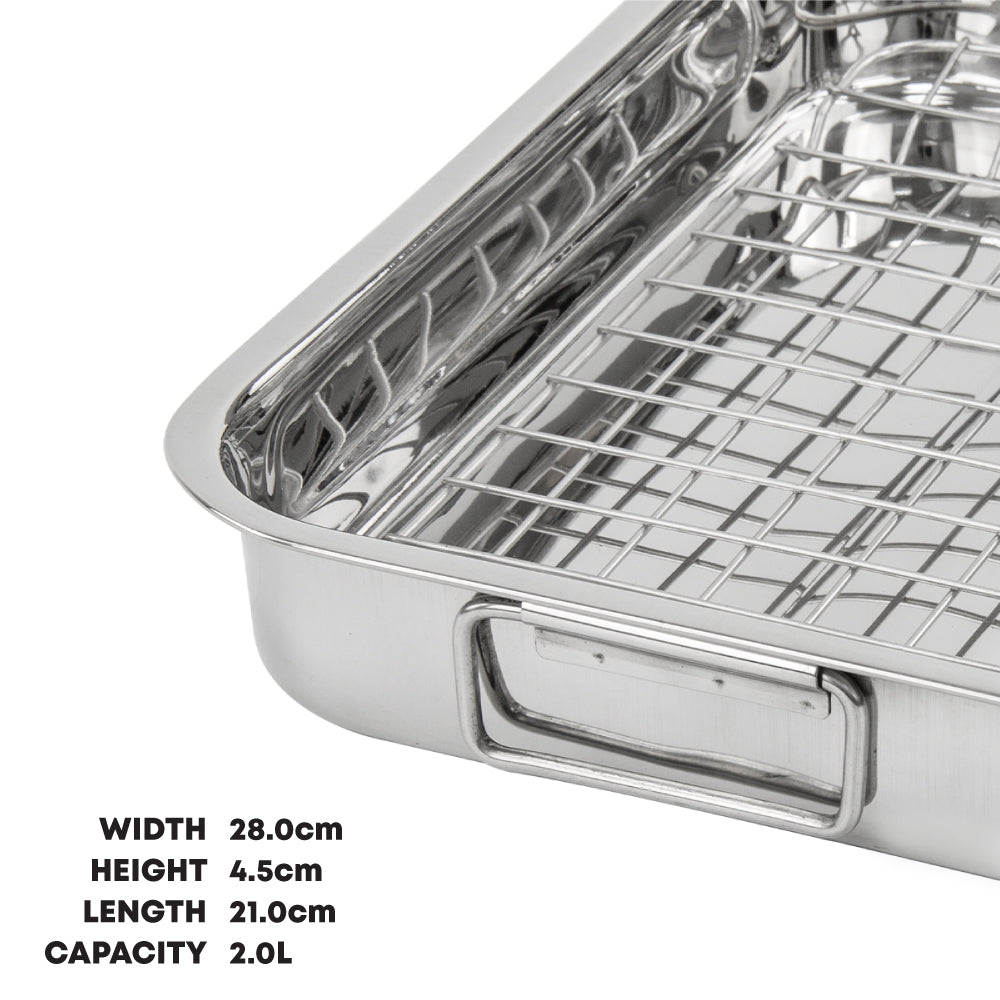SQ Professional Lustro Stainless Steel Roasting Tin with Rack