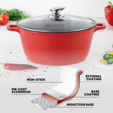 SQ Professional NEA Die-Cast Aluminium Non-Stick Stockpot with Lid