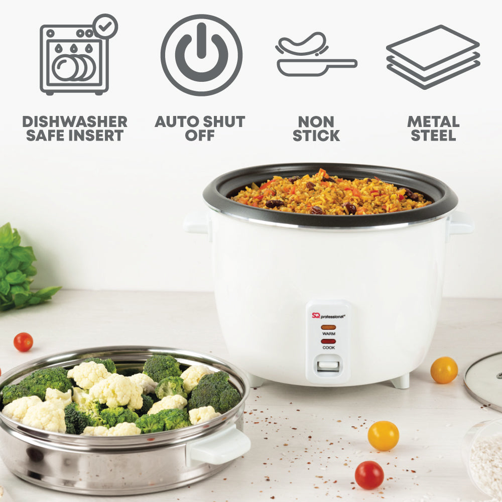 SQ Professional Blitz Non Stick Rice Cooker with Steamer/ 1.8L - www.bargainshack.co.uk