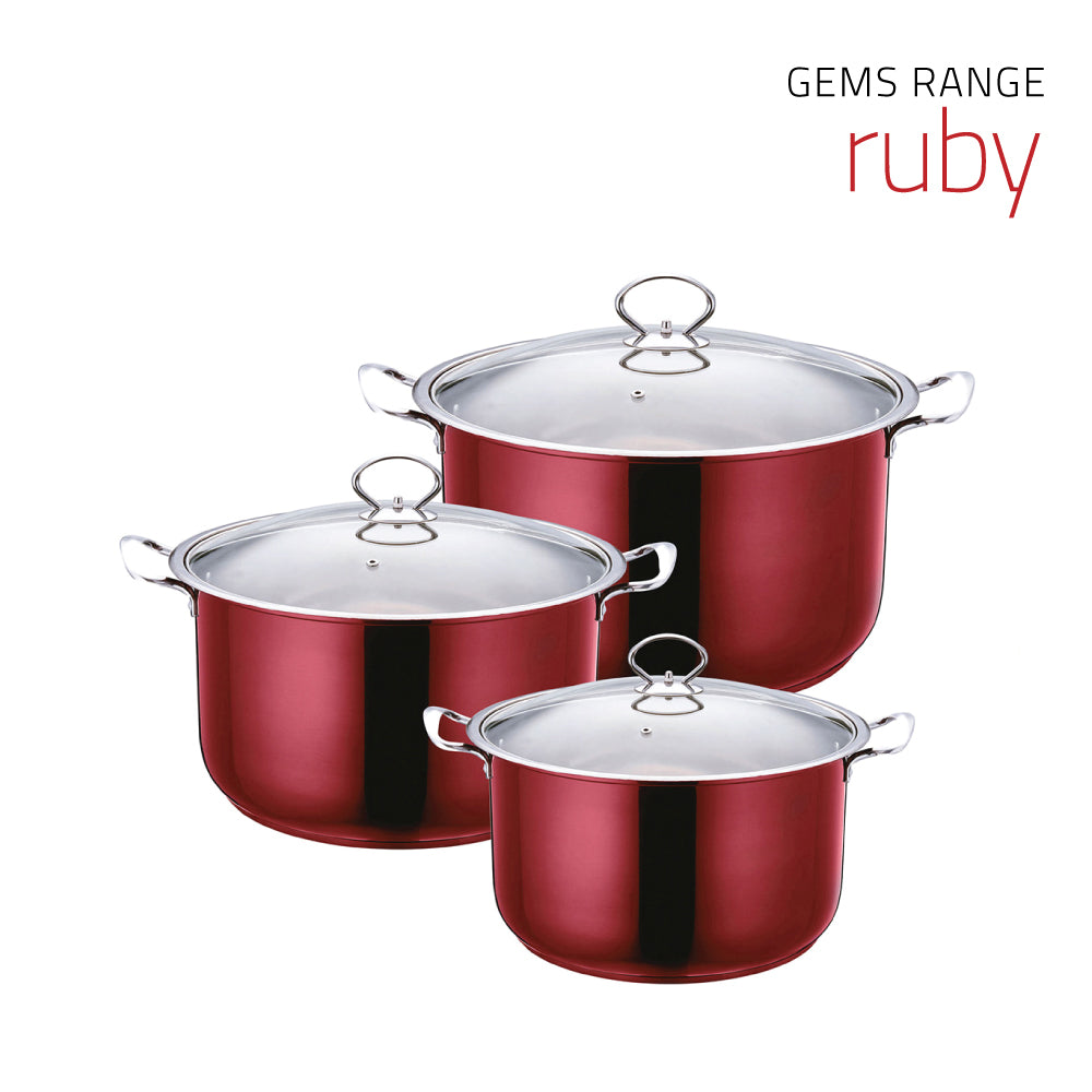 SQ Professional Gems Stainless Steel Stockpot Set 3pc