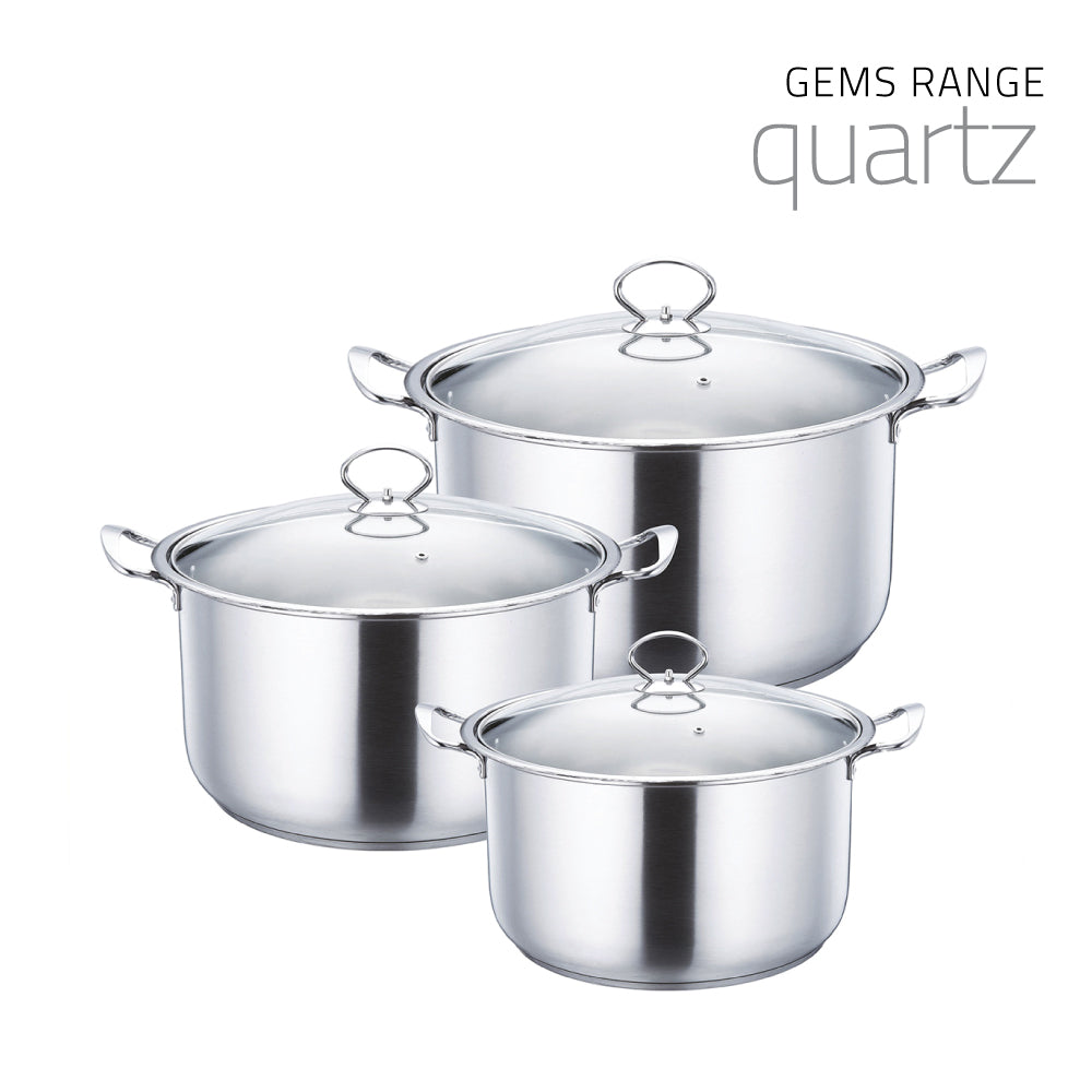 SQ Professional Gems Stainless Steel Stockpot Set 3pc