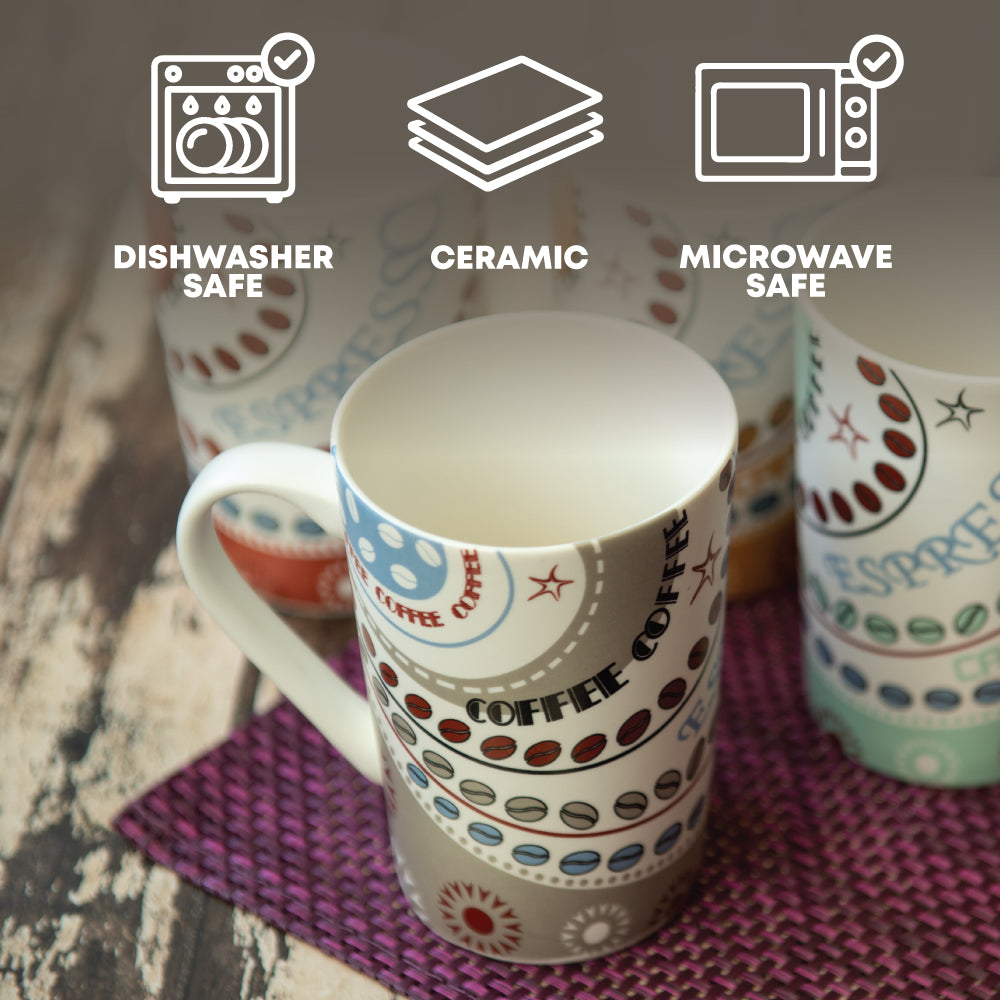 Durane Cappuccino 400ml Ceramic Mug 4pc Set