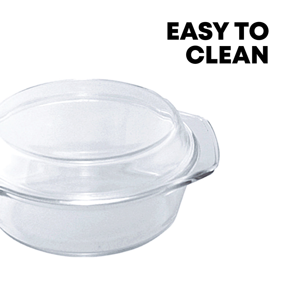 Durane Round Tempered Glass Casserole Dish with Lid