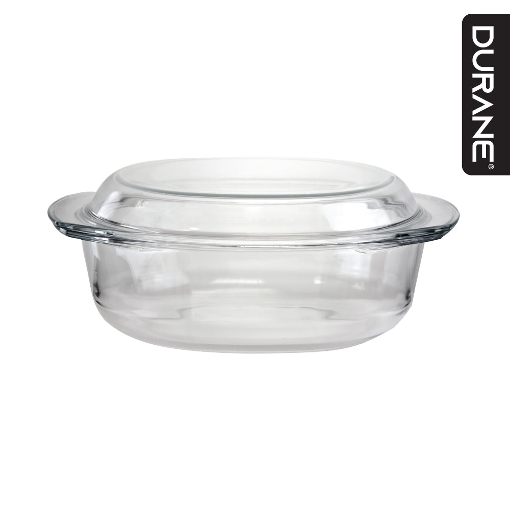 Durane Oval Tempered Glass Casserole Dish with Lid