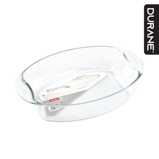 Durane Oval Tempered Glass Roaster with Handles