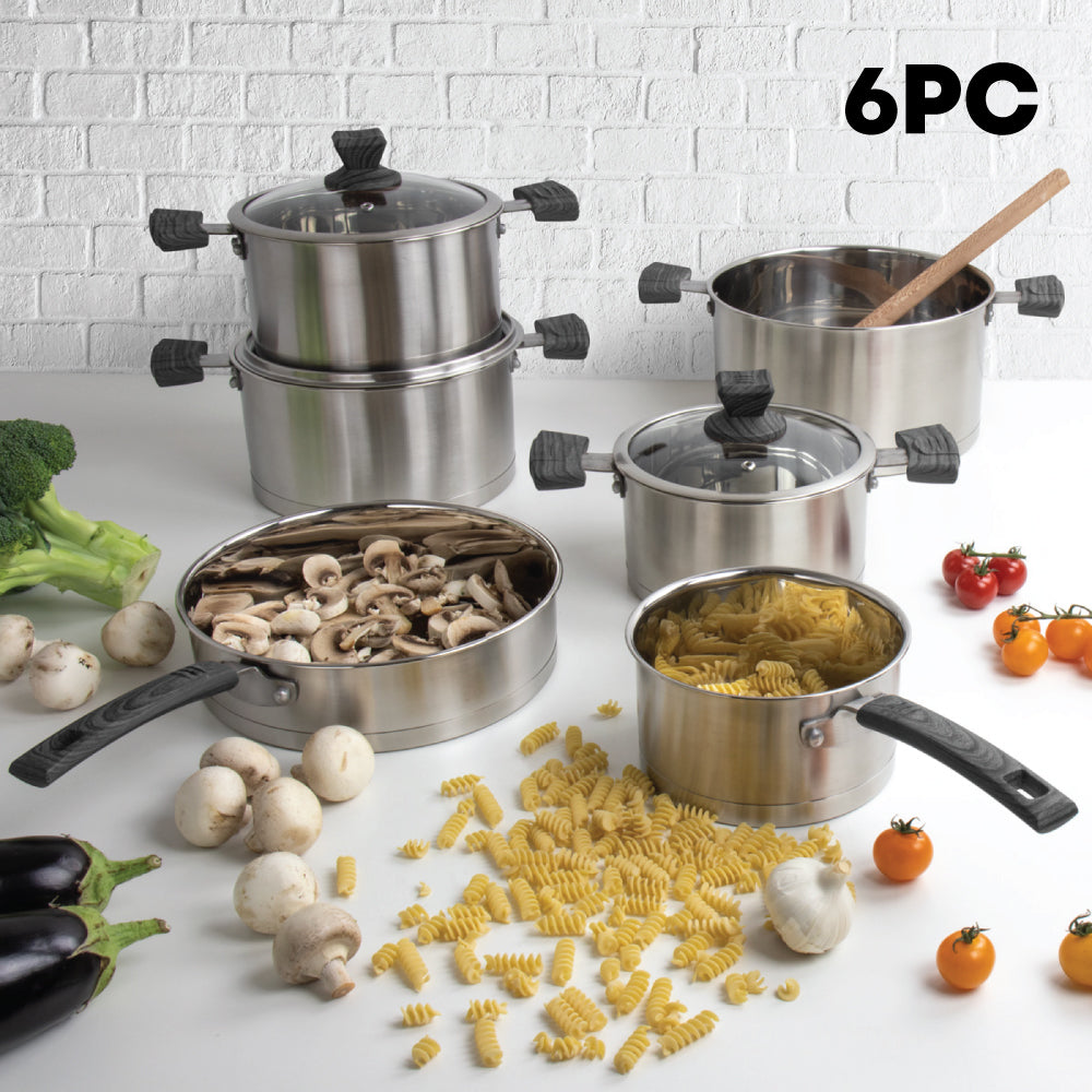 SQ Professional Lustro Stainless Steel Touch Cookware 6pc Set